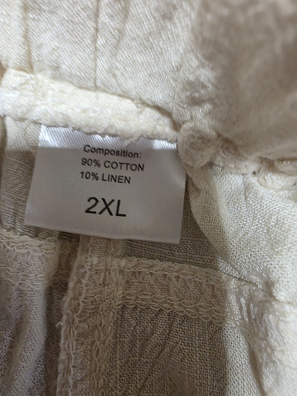 Cream Cotton Linen Blend Pull-On Shorts 2XL Coastal Boho - Picture 3 of 3
